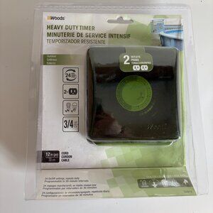 Woods Heavy Duty Timer Outdoor 12in Cord 24 Hour New Old Stock #50012